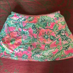 Lilly Pulitzer Pink and Green Skater Mini Skirt Resort Wear